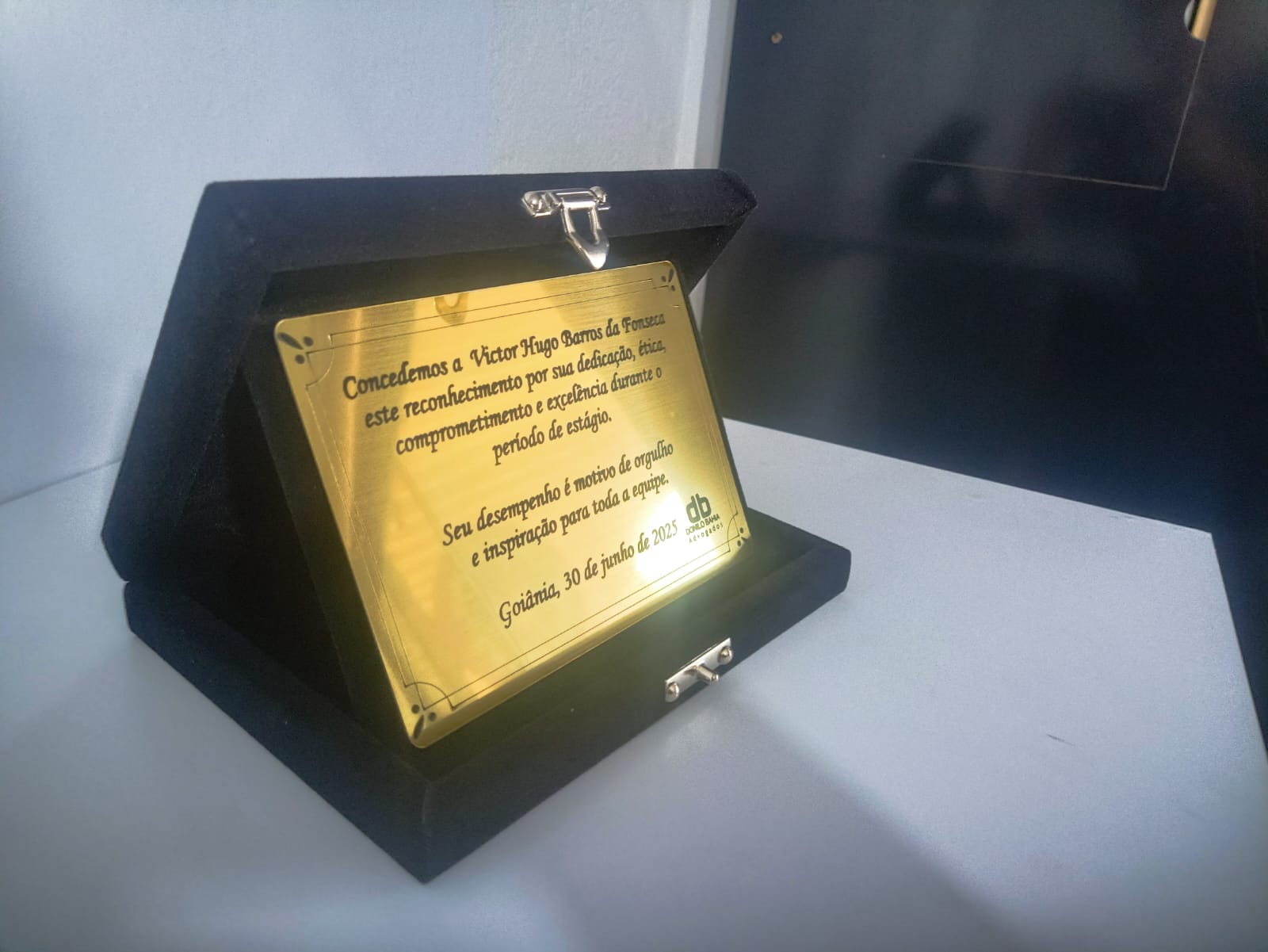 Placa de Homenagem em acrílico escovado com estojo de veludo - Placas de Homenagem - Imagem 2